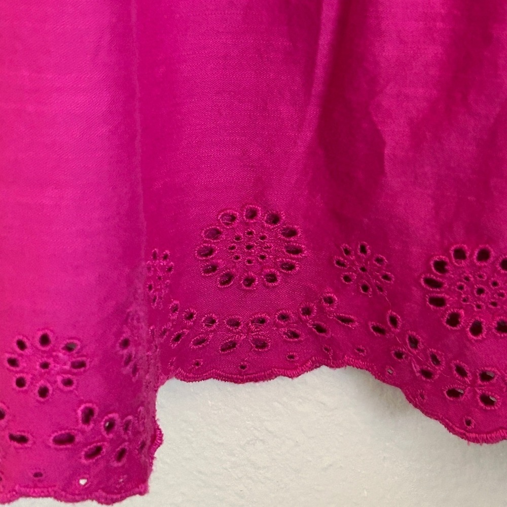 St Johns Bay Womens Magenta Pink Tiered Eyelet Sleeveless Dress Small NWT - Picture 5 of 8